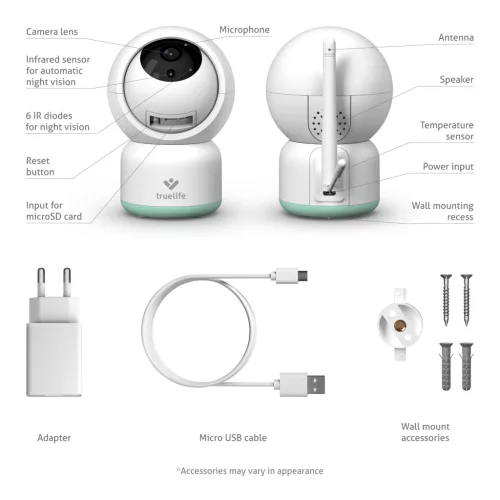 TrueLife NannyCam R3 Smart Forgó bébiőr Smart alkalmazással