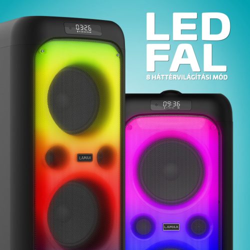 LAMAX Partyking1 Plus  100W Bluetooth Party hangszóró vezeték nélküli mikrofonna