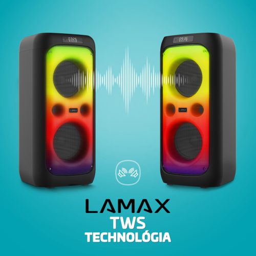 LAMAX Partyking1 Plus  100W Bluetooth Party hangszóró vezeték nélküli mikrofonna