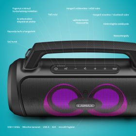   LAMAX PartyGo1 Bluetooth hangszóró 100W Karaoke funkció,mikrofonnal