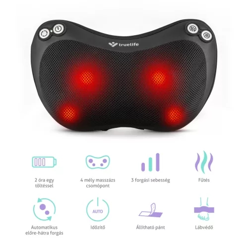 TrueLife RelaxBack B3 Charge Infrás masszázspárna