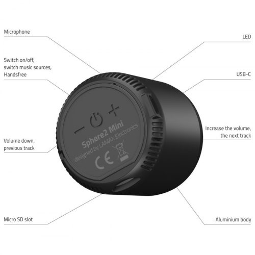 LAMAX Sphere2 Mini 5W Bluetooth hangszóró USB-C