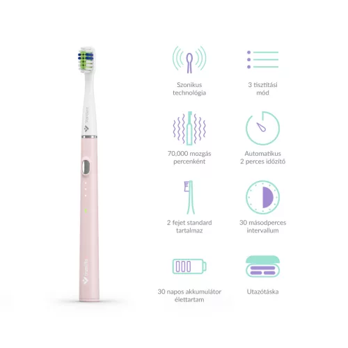 TrueLife SonicBrush Slim20 White Elektromos fogkefe Rózsaszín