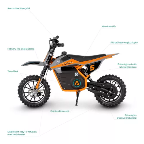 LAMAX eJumper DB50 Orange 800W elektromos gyerek motor