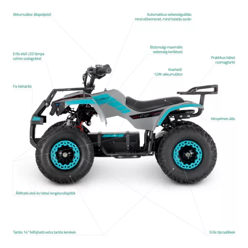 LAMAX eTiger ATV50S Blue 1000W Elektromos gyerek quad
