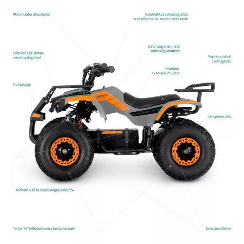 LAMAX eTiger ATV50S Orange 1000W Elektromos gyerek quad