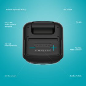   LAMAX Partyking1 Play 80W Bluetooth Party hangszóró vezeték nélküli mikrofonnal