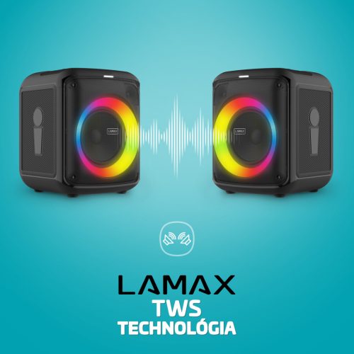 LAMAX Partyking1 Play 80W Bluetooth Party hangszóró vezeték nélküli mikrofonnal