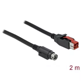   Delock Powered USB 12V -> Mini-DIN M/M adatkábel 2m fekete POS printers and terminals