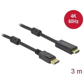   Delock DisplayPort 1.2 -> HDMI 2.0 M/M aktív video kábel 3m fekete