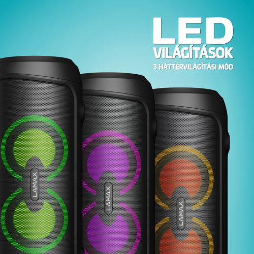 LAMAX PartyGo1 Play 50W Bluetooth Party hangszóró vezeték nélküli mikrofonnal