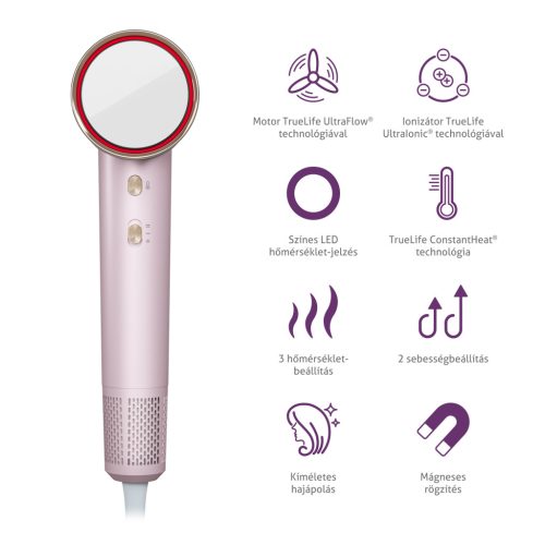 TrueLife HairDryer D6 Hajszárító Rózsaszín