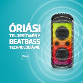   LAMAX PartyKing1 Max 200W Bluetooth Party hangszóró vezetéknélküli karaoke mikro