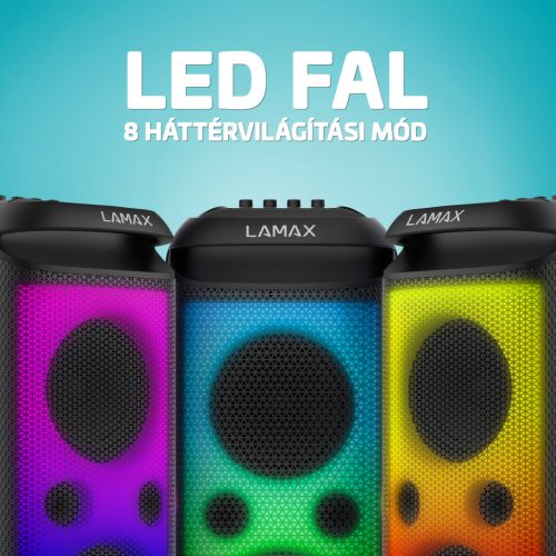 LAMAX PartyKing1 Max 200W Bluetooth Party hangszóró vezetéknélküli karaoke mikro