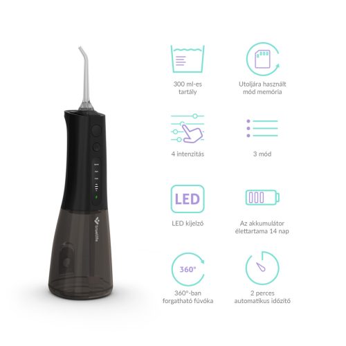 TrueLife AquaFloss Compact L100 Black szájzuhany fekete