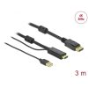 Delock Átalakító Kábel - 85965 (HDMI -> Displayport 1.2, apa-apa, 4K 30Hz, 3m)