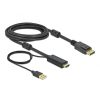 Delock Átalakító Kábel - 85965 (HDMI -> Displayport 1.2, apa-apa, 4K 30Hz, 3m)