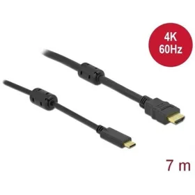   Delock USB-C / Thunderbolt -> HDMI 2.0 M/M video kábel 7m fekete DP Alt Mode