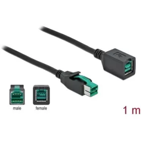   Delock Powered USB 12V -> Powered USB 12V M/F tápkábel hosszabbító 1m fekete
