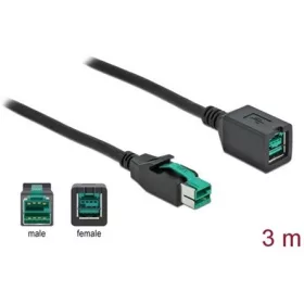   Delock Powered USB 12V -> Powered USB 12V M/F tápkábel hosszabbító 3m fekete