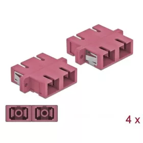   Delock SC Duplex -> SC Duplex M/M adapter rózsaszín multi-mode OM4 ,4db