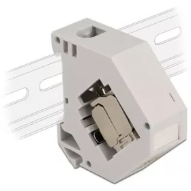   Delock RJ45 CAT6A UTP DIN rail adapter Keystone modullal szürke LSA