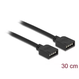   Delock RGB 4pin 12V -> RGB 4pin 12V F/F RGB kábel 0.3m fekete