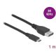 Delock 86038 USB-C / Thunderbolt -> DisplayPort 1.4 M/M video kábel 1m fekete DP Alt Mode