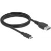 Delock USB-C 3.2 Gen2 -> DisplayPort 1.4 M/M video kábel 1.5m fekete DP Alt Mode