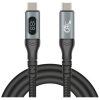 Delock USB 40 Gbps adat és gyorstöltő koax kábel 1 m hosszú, 8K 60 Hz USB PD 3.1 bővített tápszélesség 240 W