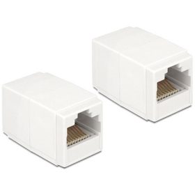   Delock Adapter, RJ45-aljzat > RJ45-aljzat, Cat.6 UTP kompakt fehér