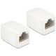 Delock Adapter, RJ45-aljzat > RJ45-aljzat, Cat.6 UTP kompakt fehér