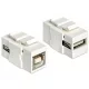 Delock USB-A 2.0 -> USB-B 2.0 F/F keystone modul fehér