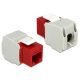 Delock LAN Delock 86344 Keystone modul RJ45 anya > LSA Cat6 UTP - Piros