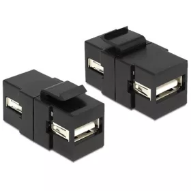   Delock LAN Delock 86367 USB 2.0 A foglalat > USB 2.0 A foglalat Keystone modul - Fekete