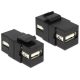 Delock LAN Delock 86367 USB 2.0 A foglalat > USB 2.0 A foglalat Keystone modul - Fekete