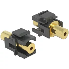 Delock Jack stereo 3,5mm (4pin) F/F keystone modul fekete