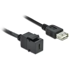 Delock USB-A 2.0 -> USB-C F/F keystone modul 0.25m fekete