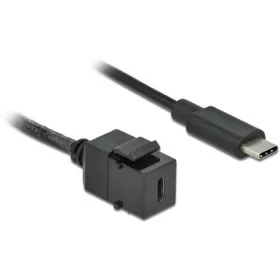   Delock USB-C 3.1 Gen1 -> USB-C 3.1 Gen1 M/F keystone modul 0.25m fekete