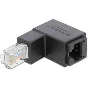   Delock RJ45 CAT6 UTP -> RJ45 CAT6 UTP M/F adapter fekete 90°