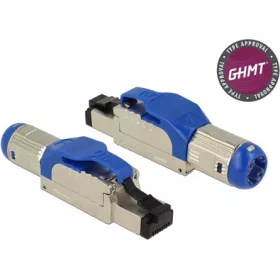   Delock RJ45 CAT8 UTP csatlakozó dugó fém szerszám nélkül szerelhető