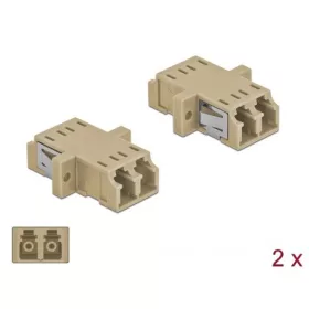   Delock LC Duplex -> LC Duplex F/F adapter bézs multi-mode OM1/OM2,, 2db