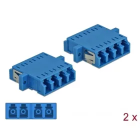   Delock LC Quad -> LC Quad F/F adapter kék Single-mode, 2db