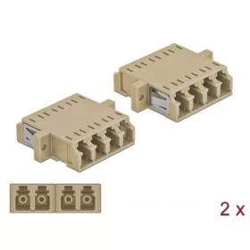   Delock LC Quad -> LC Quad F/F adapter bézs multi-mode OM1/OM2, 2db