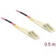 Delock LC Duplex -> LC Duplex M/M adatkábel 0.5m rózsaszín Multi-mode OM4