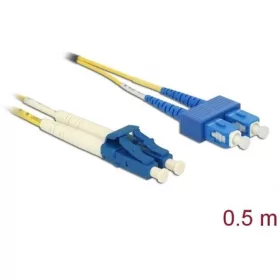   Delock LC Duplex -> SC Duplex M/M adatkábel 0.5m sárga Singlemode OS2