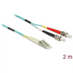   Delock LC Duplex -> ST Duplex M/M adatkábel 2m kék Multi-mode OM3