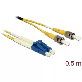   Delock LC Duplex -> ST Duplex M/M adatkábel 0.5m sárga Singlemode OS2