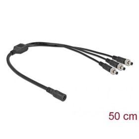   Delock DC 5,5x2,1mm -> 3db DC 5,5 x 2,1mm F/M splitter 0.5m fekete csavarható