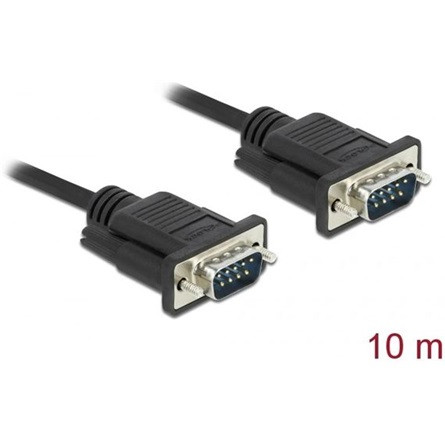 Delock Serial RS-232 DB9 -> Serial RS-232 DB9 M/M adatkábel 10m fekete
